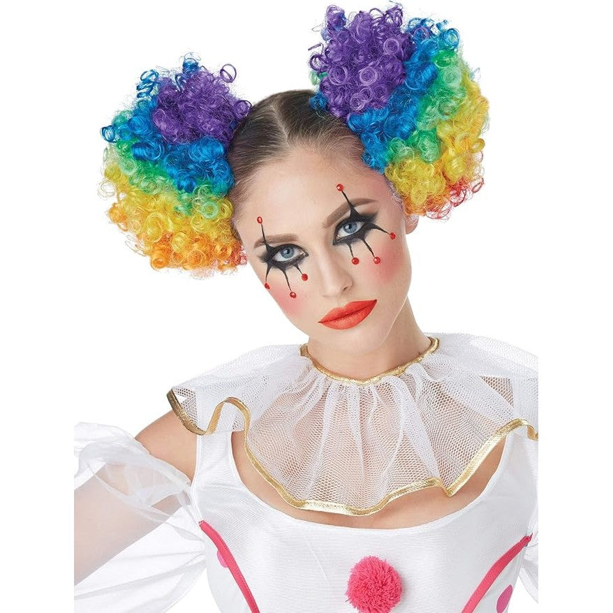 Ladies Clown Costume with Rainbow Wig