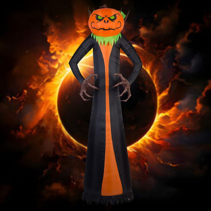  Large Halloween inflatable featuring a menacing pumpkin reaper with glowing eyes