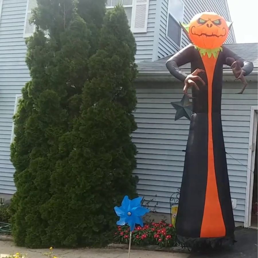 Spooky 12-foot Airblown Phantasm Pumpkin Reaper Inflatable for Halloween decor