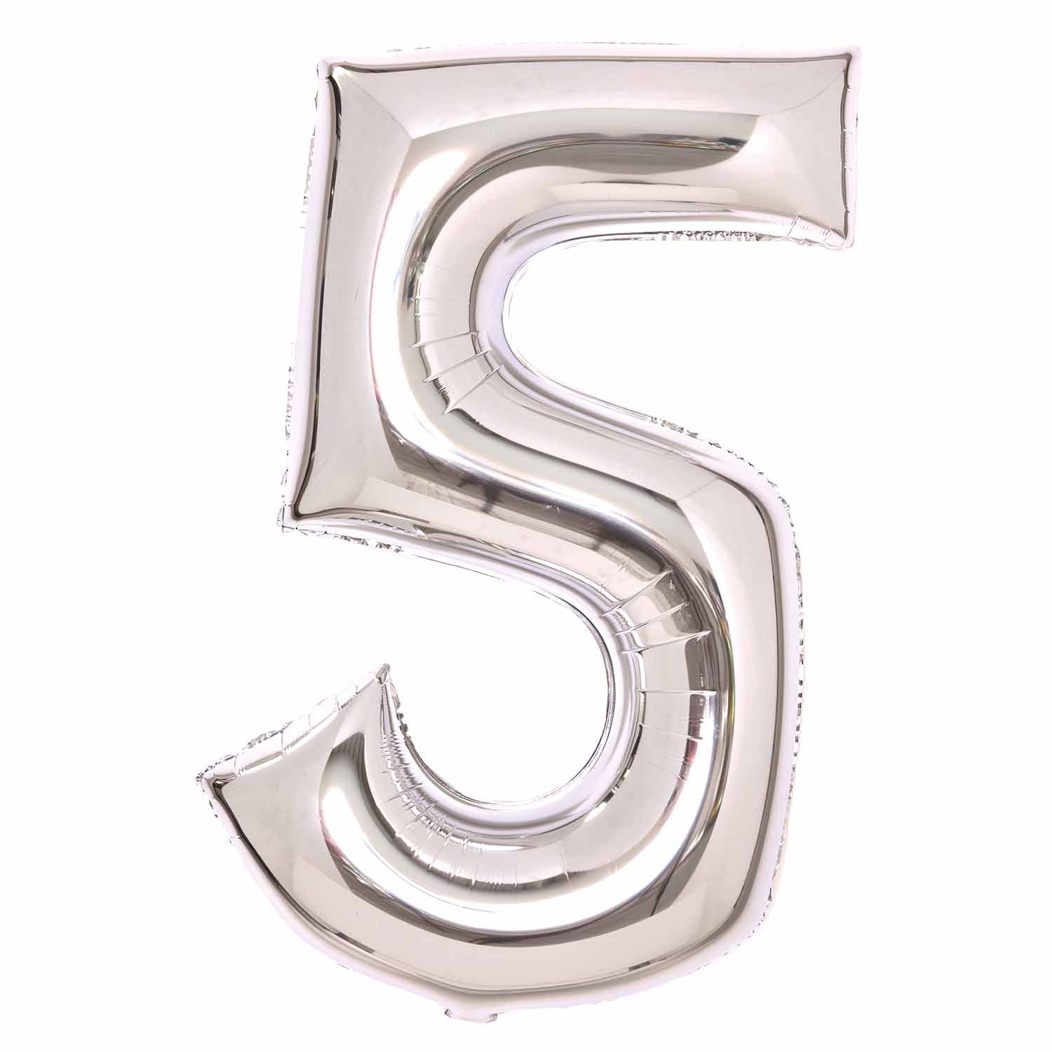 Silver Large Foil Number 5 Balloon 89cm