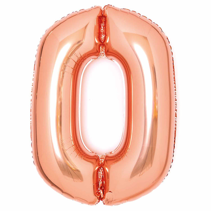Rose Gold Foil Number 0 Balloon 89cm