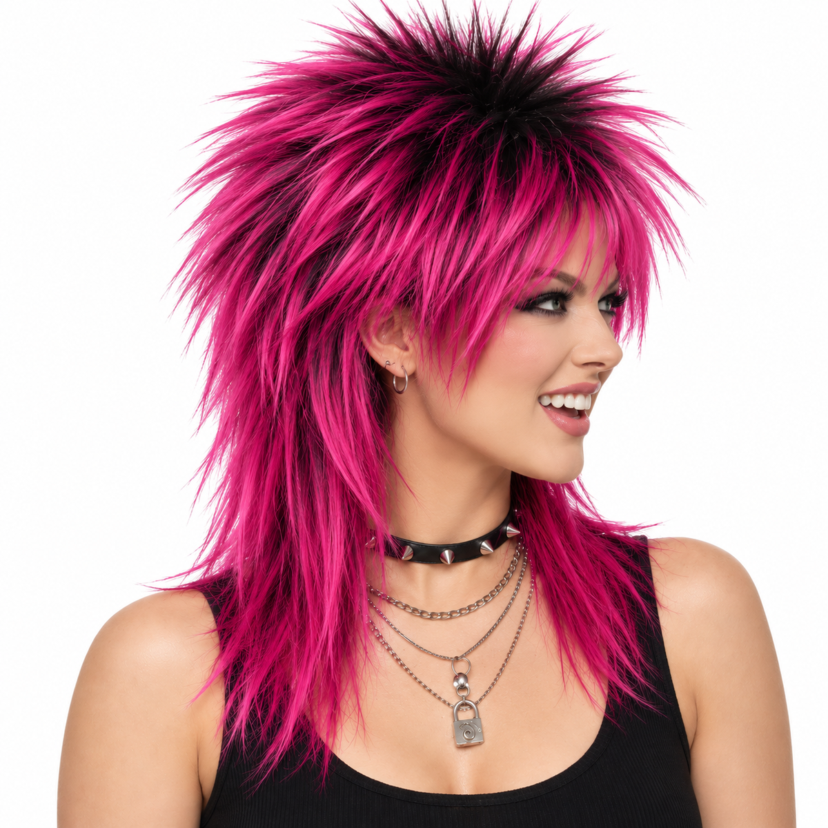 Punker Costume Wig Pink