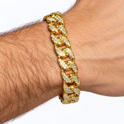 Gold Cuban Link Male Costume Bracelet
