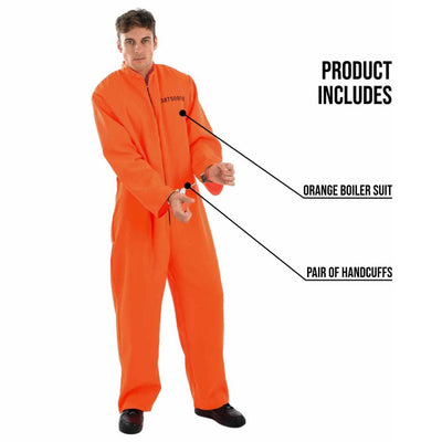 Orange Prisoner Costume Adult Convict Costume