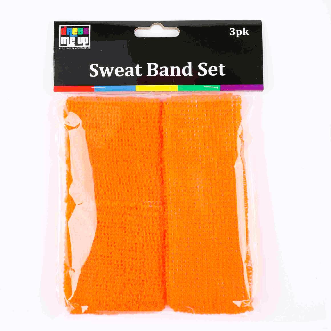 80s Neon Sweatbands, Orange