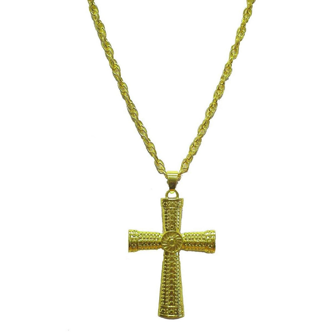 Cross Heavy Metal Gold Necklace