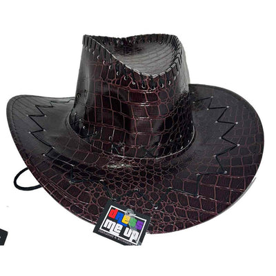 Brown Croc Skin Coubra Hat