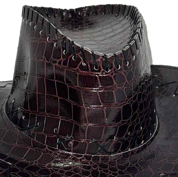 Brown Croc Skin Coubra Hat