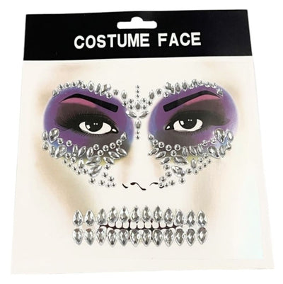 White Gem Face Stickers