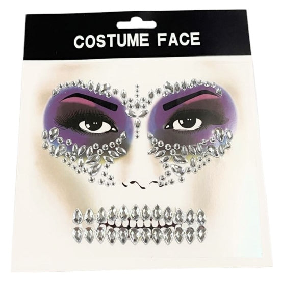 White Gem Face Stickers