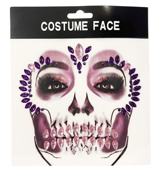 Purple & Pink Gem Face Stickers