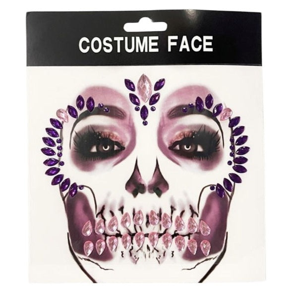 Purple & Pink Gem Face Stickers
