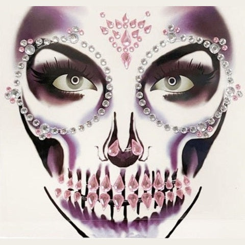 Pink & Clear Gem Face Stickers