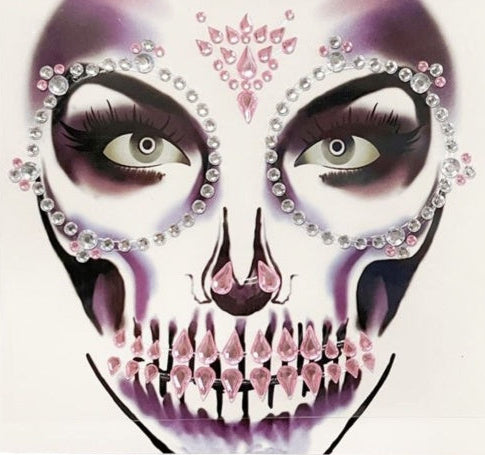 Pink & Clear Gem Face Stickers