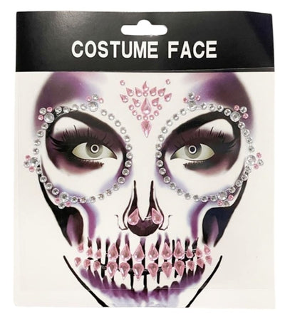 Pink & Clear Gem Face Stickers