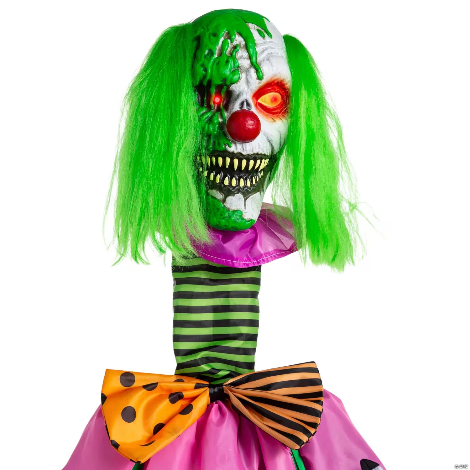 Animated Light-Up Standing Clown with Green Venom Halloween Decoration 5 Ft. 10"