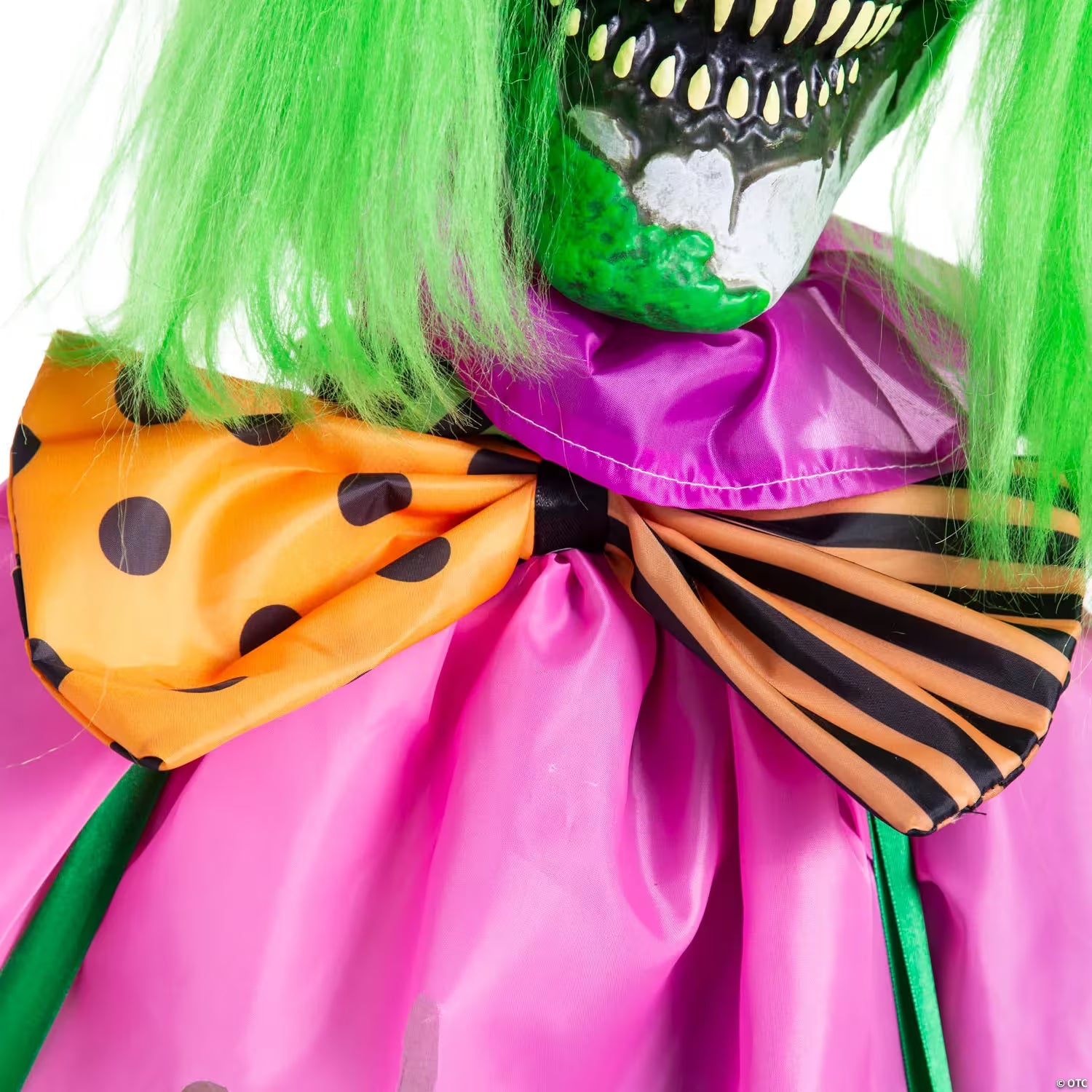Animated Light-Up Standing Clown with Green Venom Halloween Decoration 5 Ft. 10"