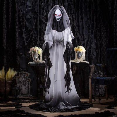 Animated Light-Up Standing Creepy Bride with Sound Halloween Decoration 5 Ft. 4"