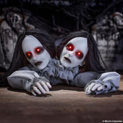 Animated Light-Up Talking Crawling Two-Headed Girl - 4 ft