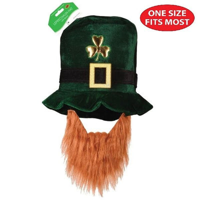 Shamrock Plush Hat with Attached Beard