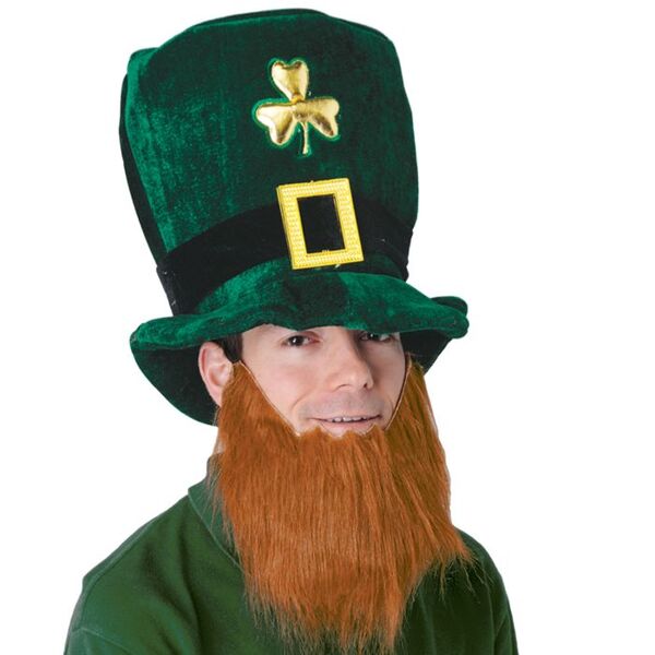 Shamrock Plush Hat with Attached Beard