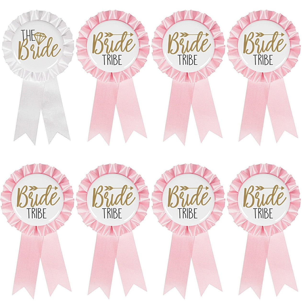 Colorful and fun Bride Tribe Hens Night Badge Set for bachelorette parties and bridal showers