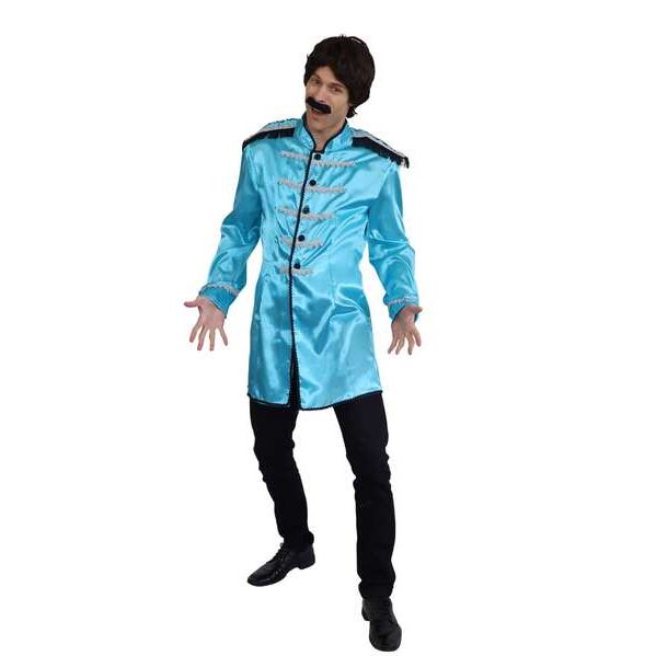 Adult British Blue Costume Jacket with Union Jack flag design, perfect for themed parties and events