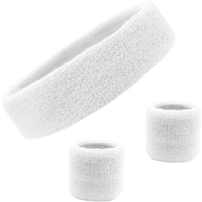 Neon White Sweatbands 3pk