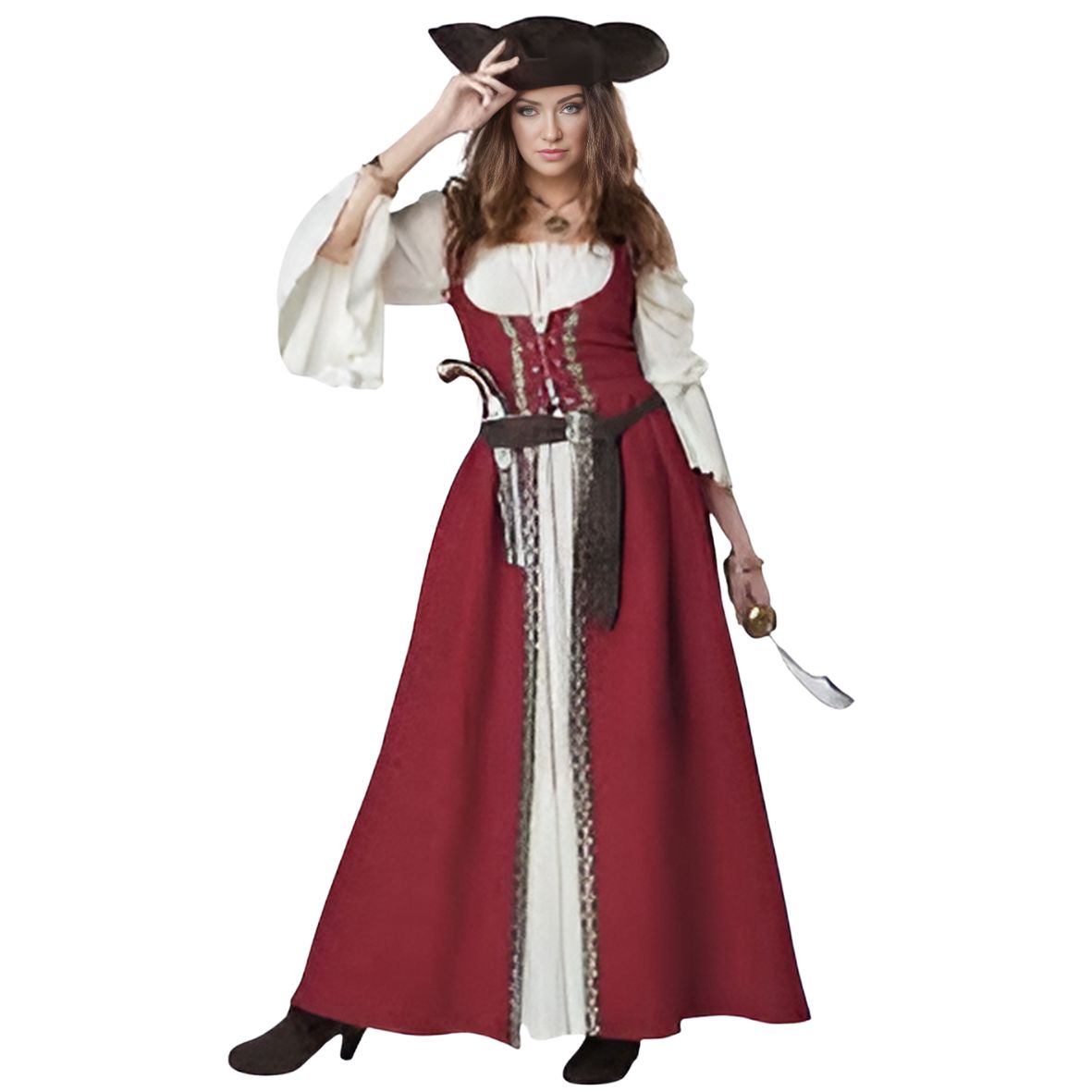 Burgundy Medieval Overdress Adult Costume