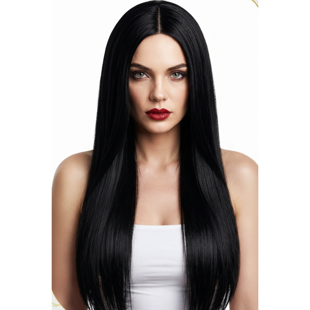 Demi Midnight Muse ultra-long jet-black straight wig