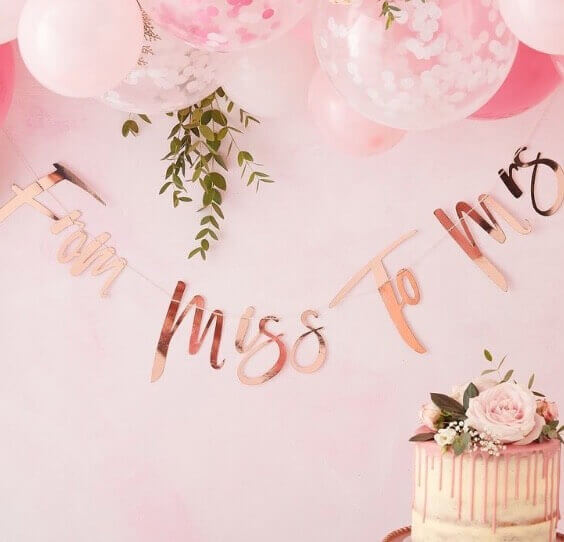 Ginger Ray Floral Hen's Party 'From Miss To Mrs' Bunting for bridal showers