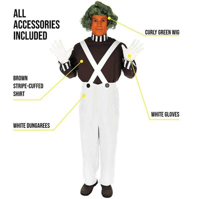 Chocolate Factory Worker Costume with Wig