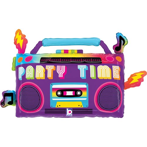 Purple And Pink Party Time Boom Box -74cm