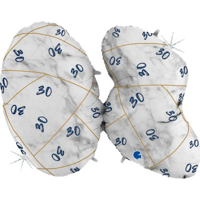 Marble 30 Giant Number Foil Balloon Set 109cm