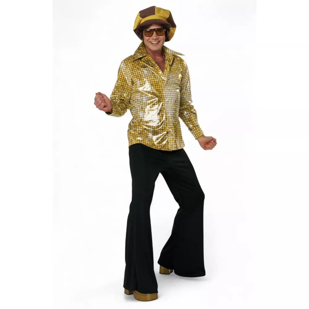 Disco Shirt and Hat Set - Gold, Adult