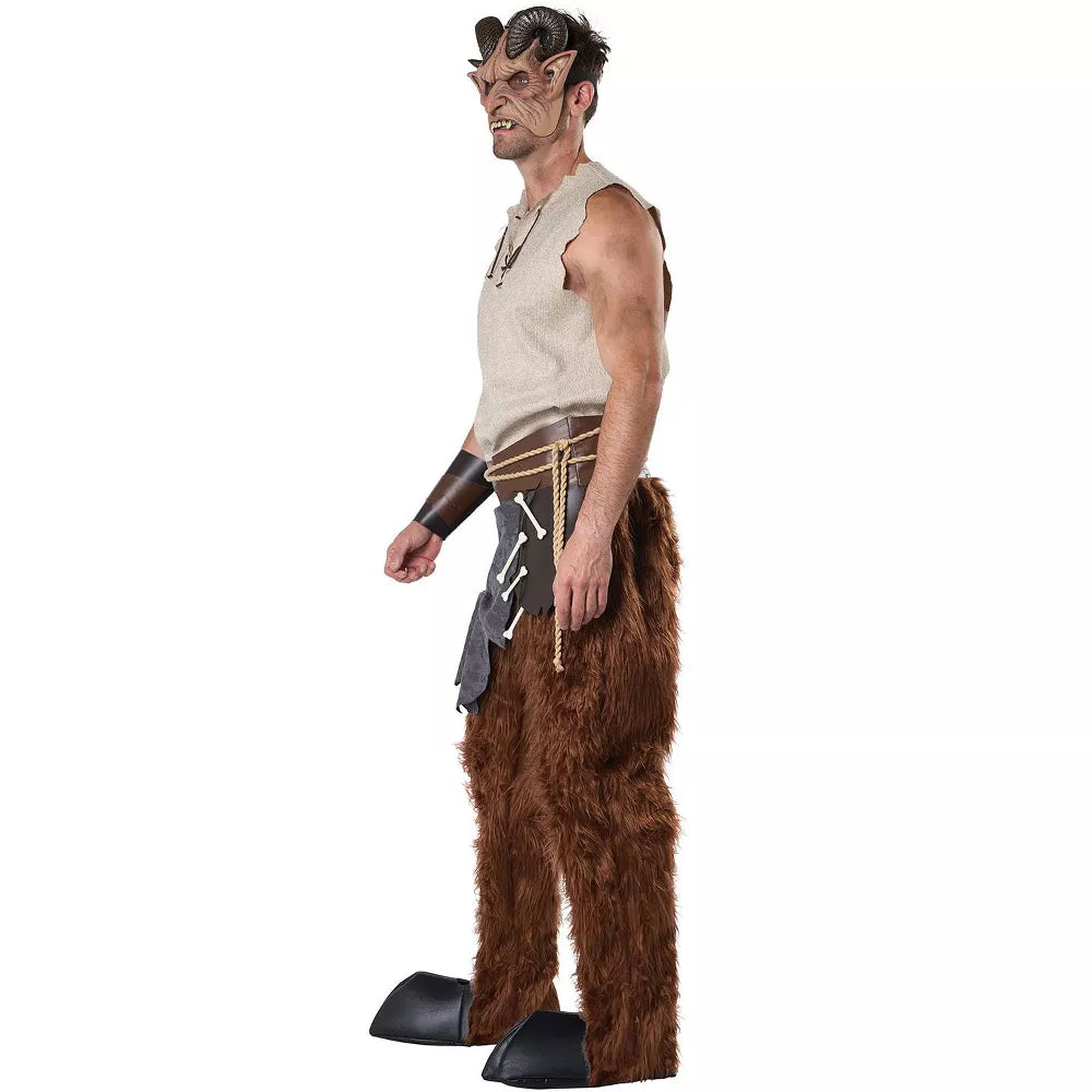 Detailed image of the Mythical Satyr Men's Costume complete with realistic fur detailing and headpiece