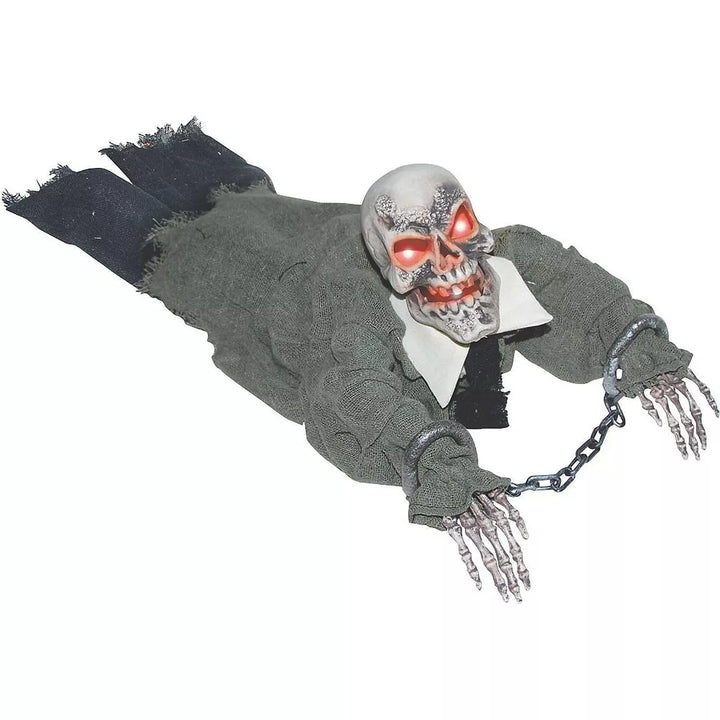 A spooky and eerie Animated Light-Up Crawling Ghoul Halloween decoration