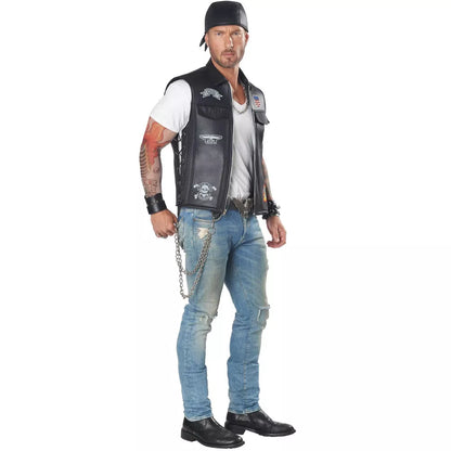 Bad Biker Vest Adult Costume.