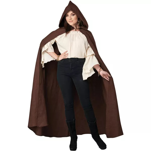 Hooded Cloak, Brown, Adult