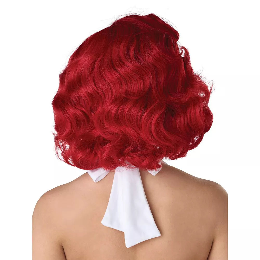 Long, flowing Hollywood Glamour Adult Wig in stunning red shade