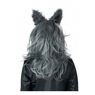 Lady Werewolf Adult Wig and Ears Set (Grey)