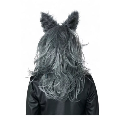 Lady Werewolf Adult Wig and Ears Set (Grey)