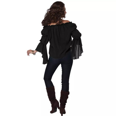 Renaissance Peasant Blouse Women's Costume (Black)
