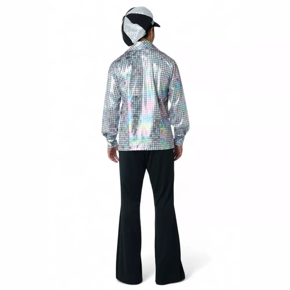 Disco Shirt and Hat Set - Silver, Adult