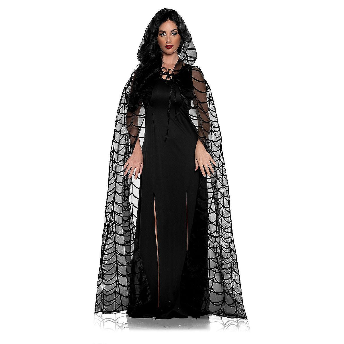 Spider Web Hooded Sheer Cape