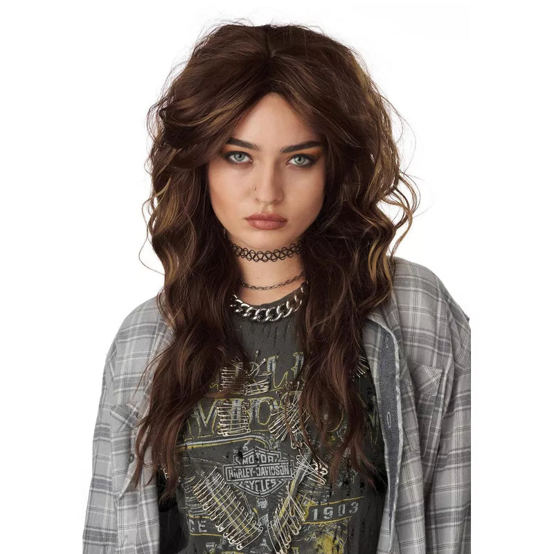 90'S Grunge Rocker Adult Wig (Brunette).