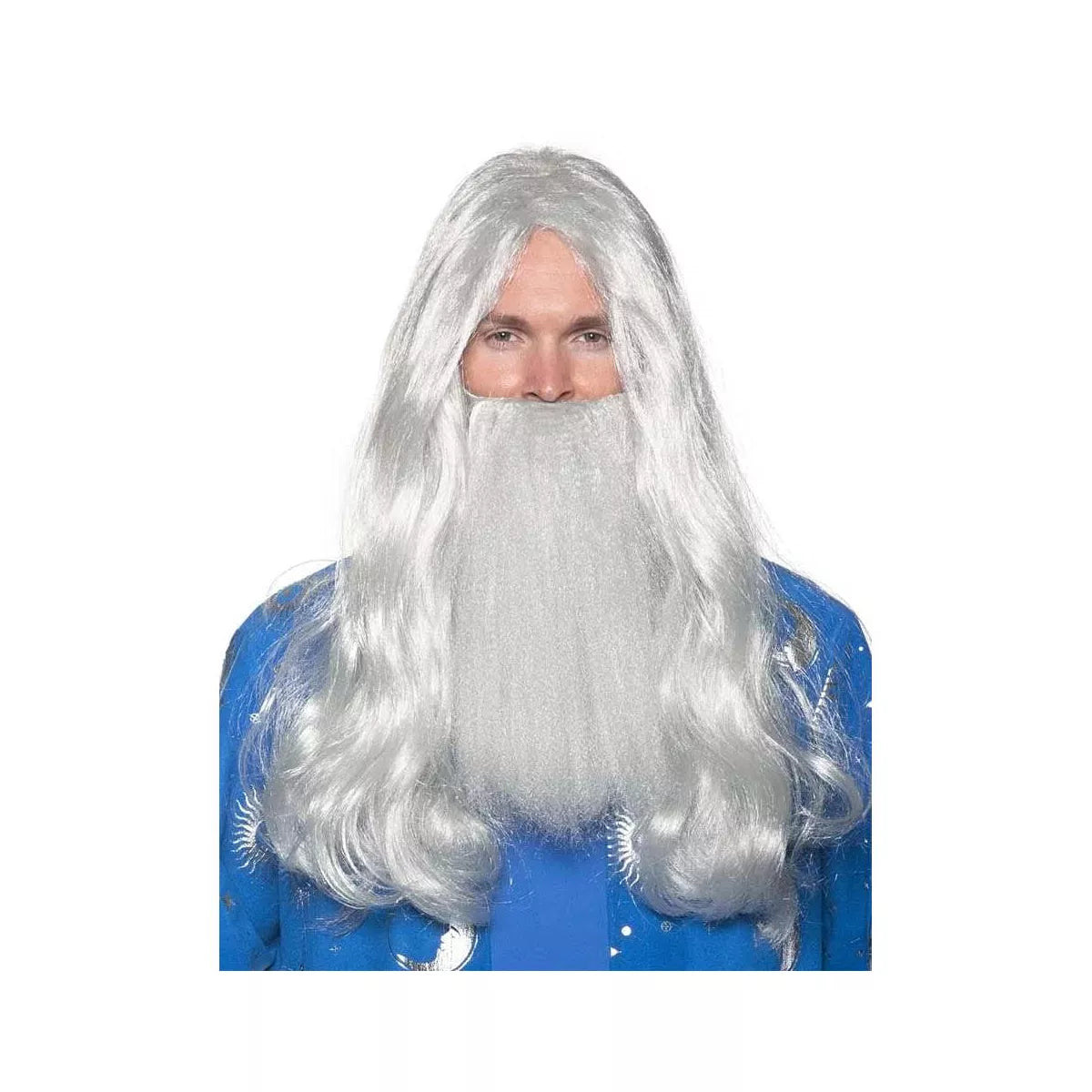 Grey Wizard Wig and Beard Adult Costume Set
