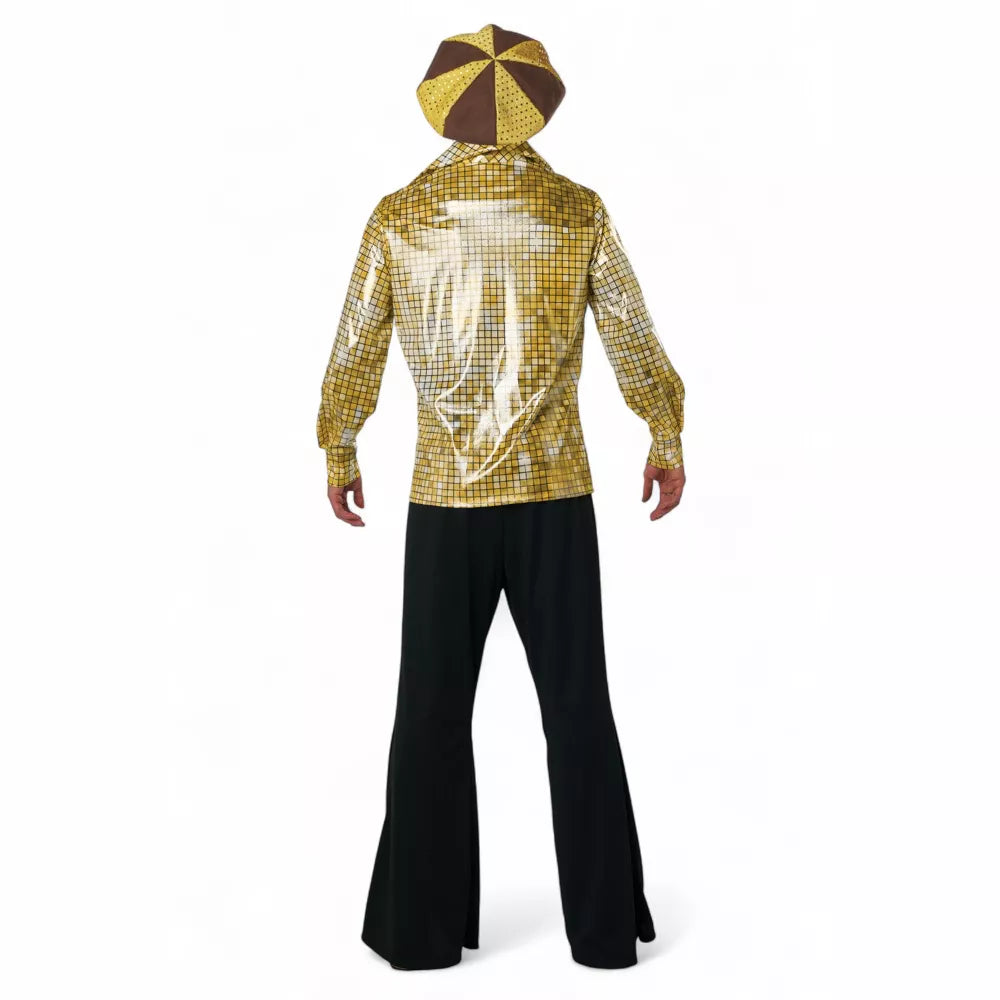 Disco Shirt and Hat Set - Gold, Adult