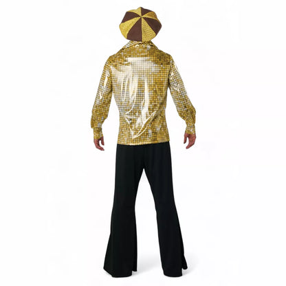 Disco Shirt and Hat Set - Gold, Adult