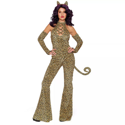 Here Kitty Kitty! Adult Costume with Black Cat Ears and Tail